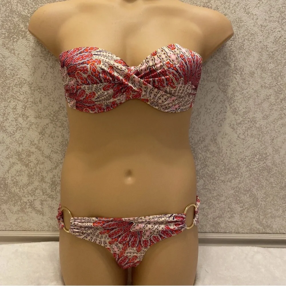Victoria's Secret Red and White Patterned Bikini